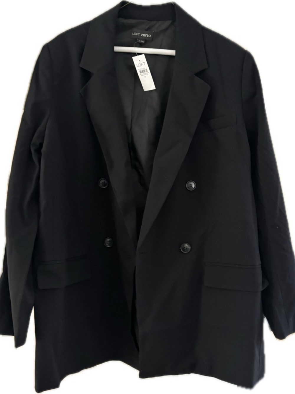 Double-Breasted Black Blazer Jacket
